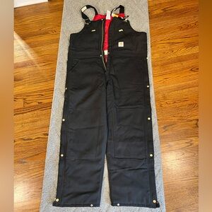 Men’s Carhartt Black Zip-up Bibs. NWT.